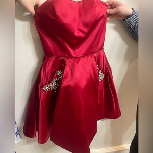 Sherri Hill Red Pink Puff Formal Homecoming HOCO Short Dress Size 0